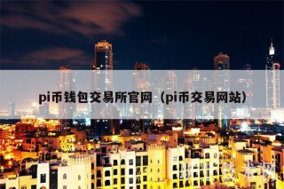 pi币钱包交易所官网(pi币交易网站